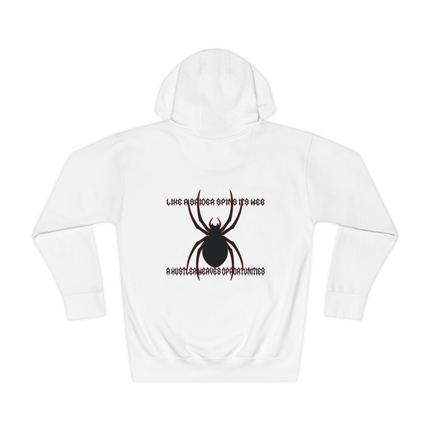 Unisex white Fleece Hoodie Spider Collection.