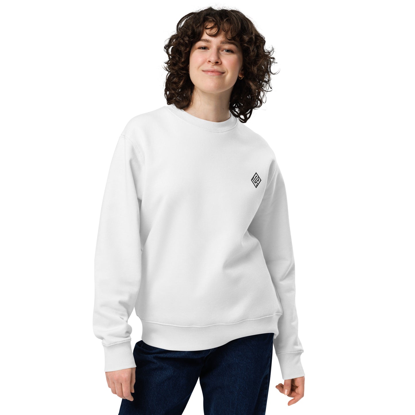 Sweat-shirt unisexe blanc écologique Butterfly